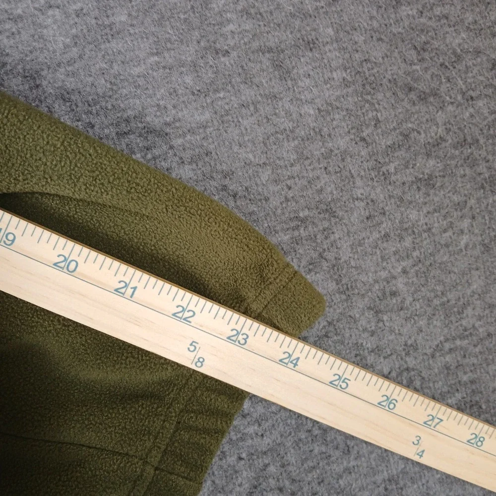 Architect Fleece Pullover Men XXL Green Quarter Zip Mock Neck Piping Long Sleeve